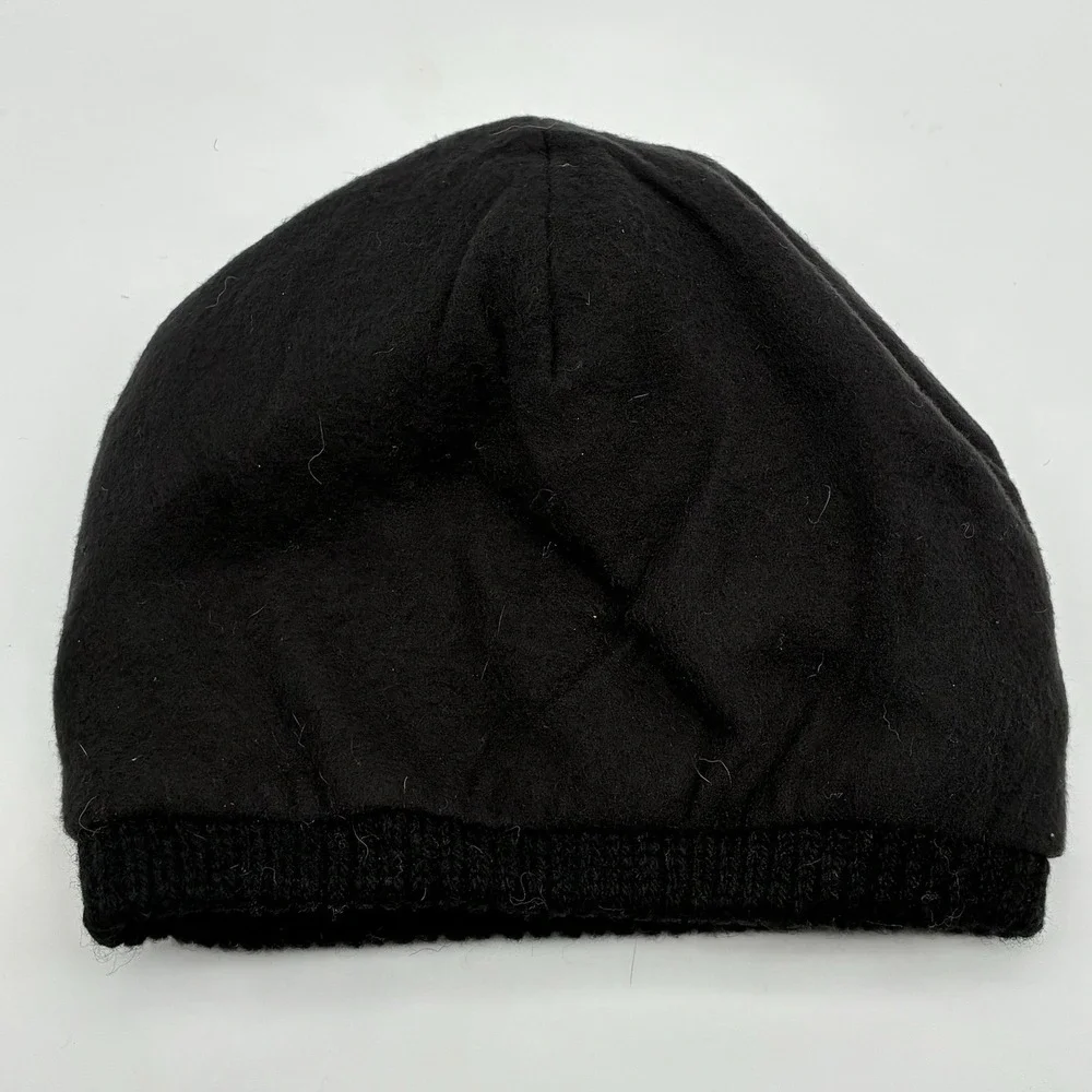 Icewear Iceland Norwegian Wool Beanie Thinsulate Lined Black Gray Fair Isle Hat